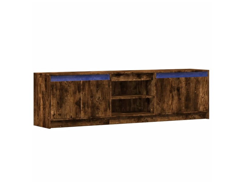  Meuble tv - banc tv - meuble de rangement avec led chêne fumé 180x34x50 cm bois d'ingénierie  - Conforama C
