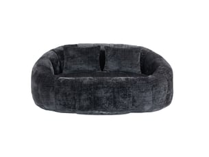 Canapé droit compressé fixe OKWISH 2 places Tissu noir