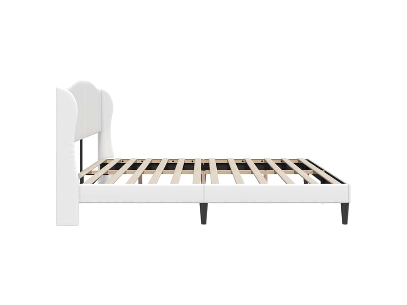  Lit double- lit adulte -  cadre de lit avec tête de lit blanc 200 x 200 cm simili cuir  - Conforama D