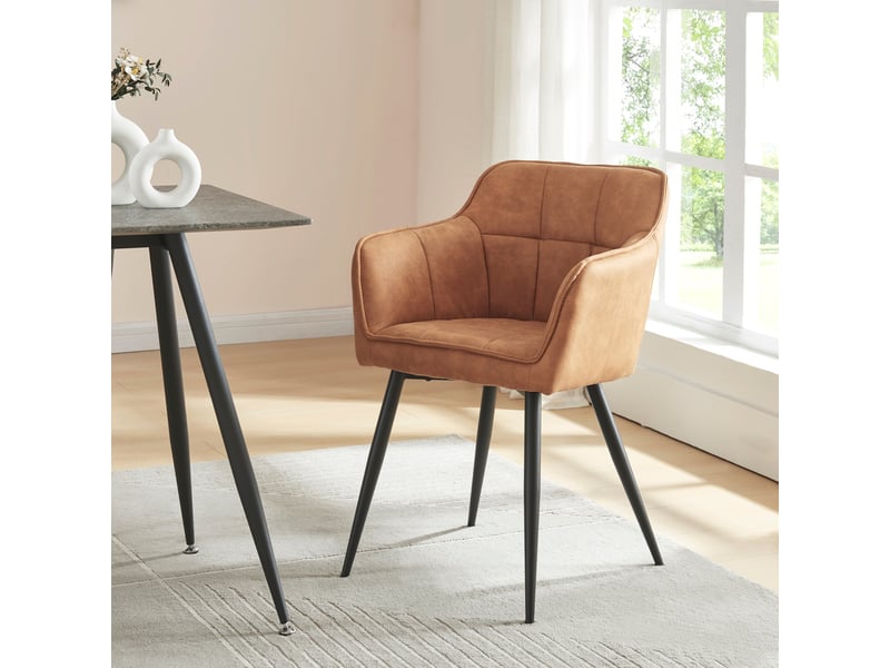  Lot de 4 chaises de salle à manger birmingham 82 x 60 x 59 cm marron noir [en.casa] Birmingham - Conforama B