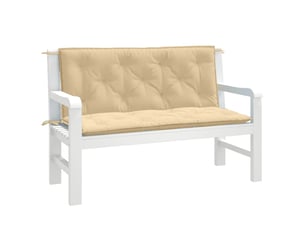 Lot de 2 coussins de banc de jardin, coussins d'assise beige mélangé tissu cf58632