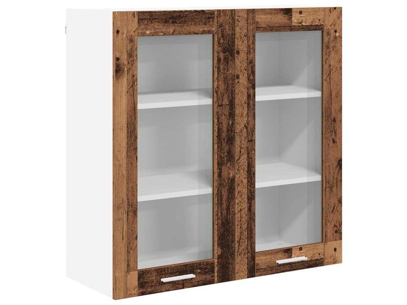 Meuble de rangement, armoire suspendue bois ancien 80x31x80cm bois d'ingénierie shl8265 - Conforama A