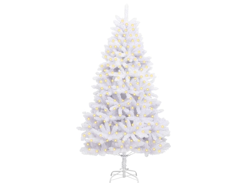  Sapin de noël - arbre de noël artificiel 300 led pvc et acier blanc  - Conforama C