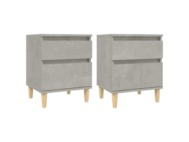  Lot de 2 table de chevet chanmbre, table d'appoint gris béton 40x35x50 cm  - Conforama A