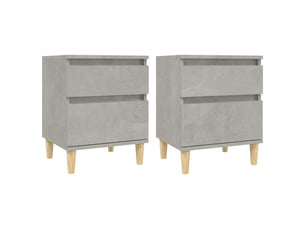 Lot de 2 table de chevet chanmbre, table d'appoint gris béton 40x35x50 cm