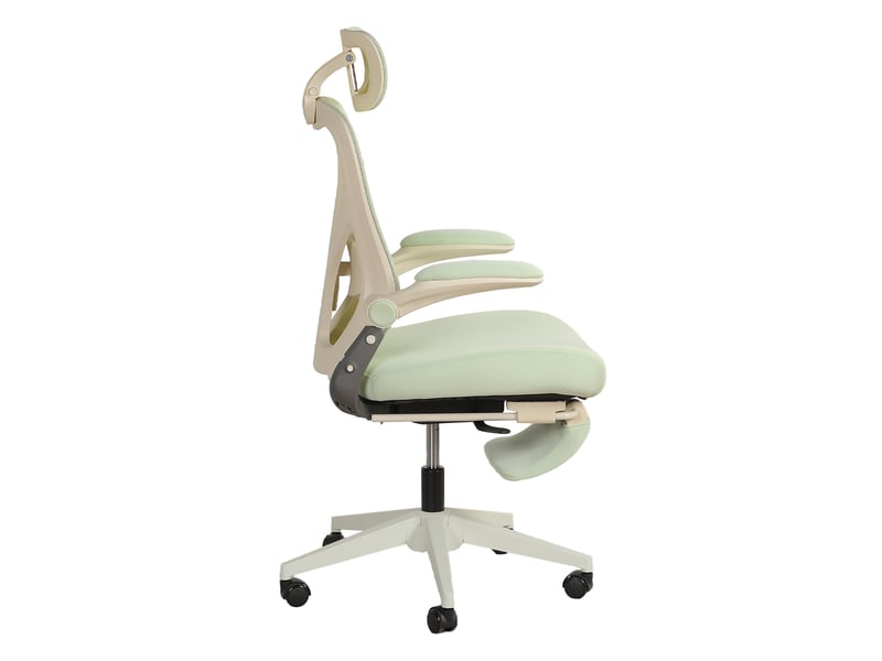  Fauteuil de bureau ergonomique 62 x 48,5 x 129 cm – vert – pliable avec appui-tête 3d et repose-jambes  - Conforama D