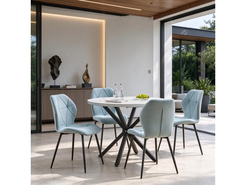  Chaise de salle à manger - fauteuil de salon élégant, fauteuil lounge, ensemble de 4 chaises modernes avec revêtement doux, menthe  - Conforama C