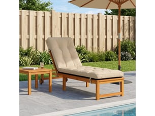 Coussin de transat, coussin pour bain de soleil vianen 100 % polyester crème 200 x 55 x 8 cm cf56295