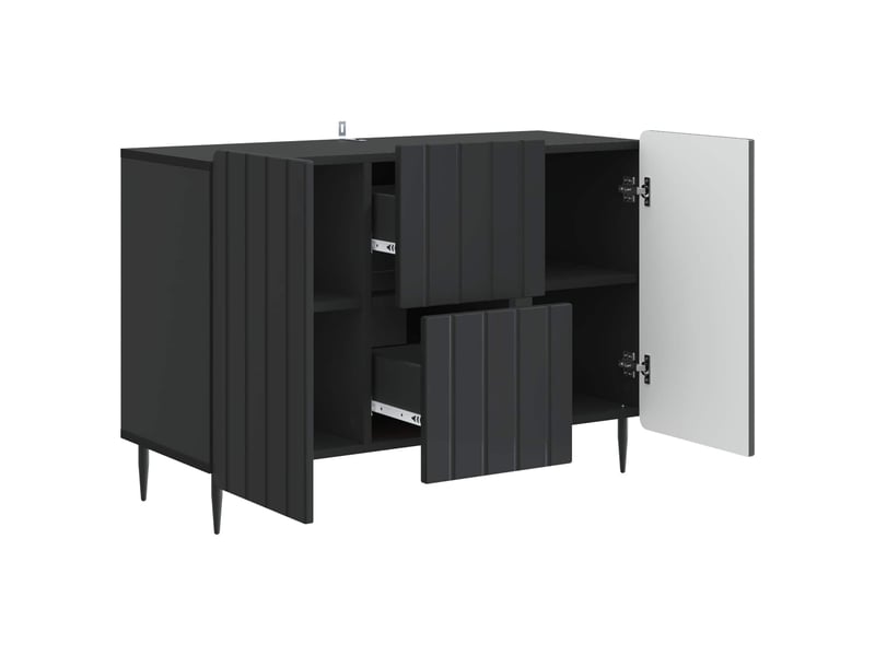  Buffet - bahut - meuble de rangement avec tiroir noir 89 x 34,5 x 62 cm bois d'ingénierie  - Conforama E