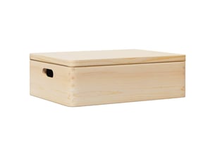 Boîte de rangement, coffre avec couvercle et poignées bois de pin massif shl16523