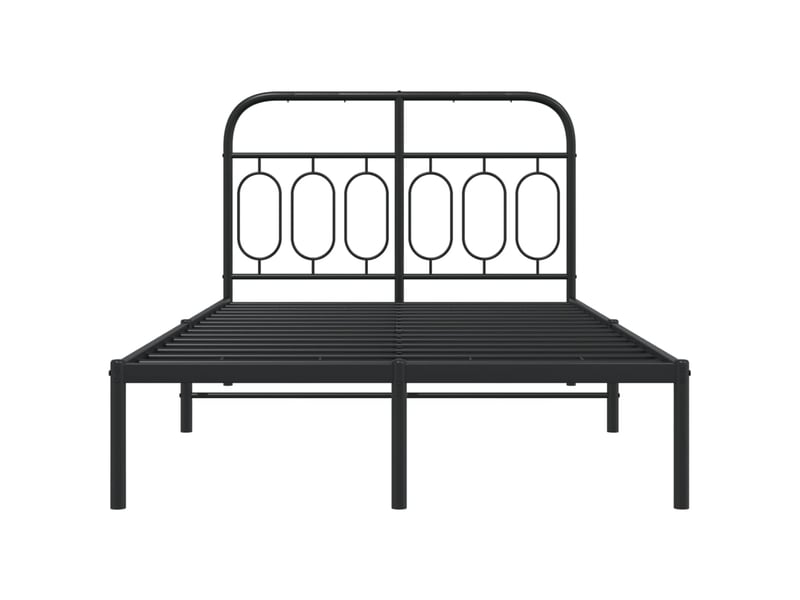  Lit double- lit adulte -  cadre de lit métal sans matelas avec tête de lit noir 120x190cm  - Conforama C