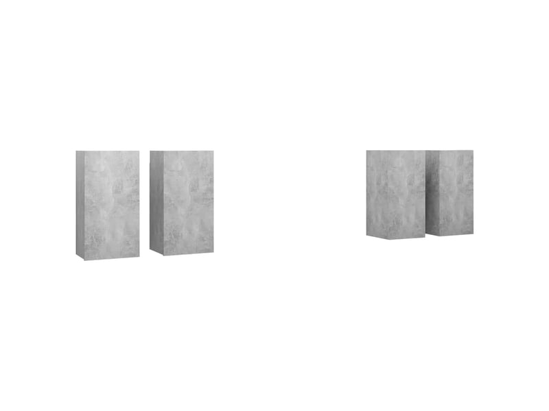  Lot de 4 meuble tv bas salon gris béton 30,5x30x60 cm bois d'ingénierie  - Conforama A