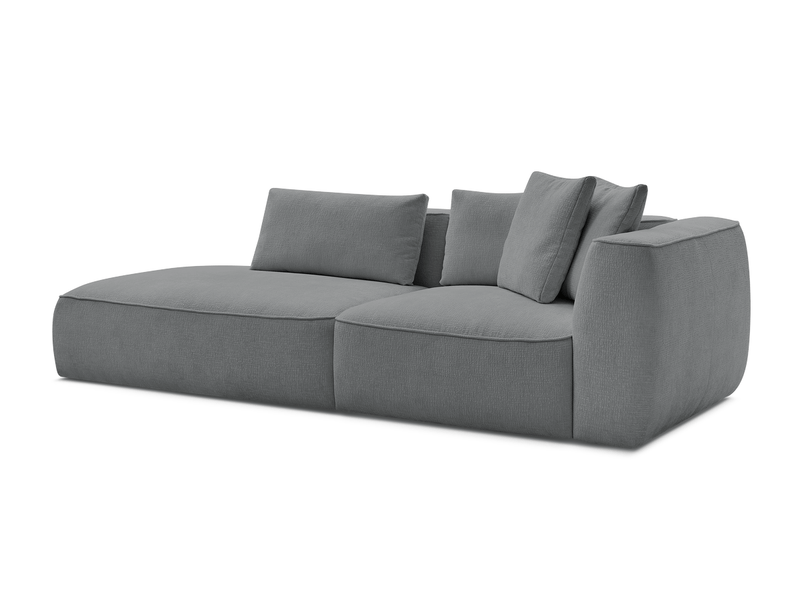 Bobochic canapé droit fixe 3 places leopold tissu texturé gris foncé accoudoir droit LEOPOLD - Conforama A