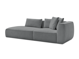 Canapé droit fixe BOBOCHIC LEOPOLD 3 places Tissu gris