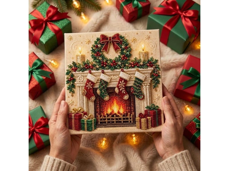  Kit diy diamond painting perles de noël – art créatif à réaliser soi-même pour adultes-style 4  - Conforama E