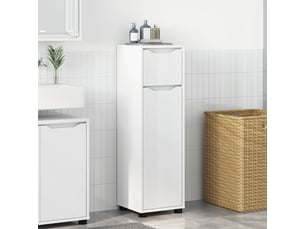 Cabinet de salle de bain, meuble de rangement blanc 30.5x30x101 cm