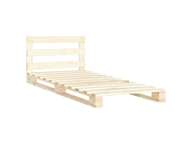  Lit simple- lit adulte -  cadre de lit de palette sans matelas 90x200 cm bois pin massif  - Conforama A