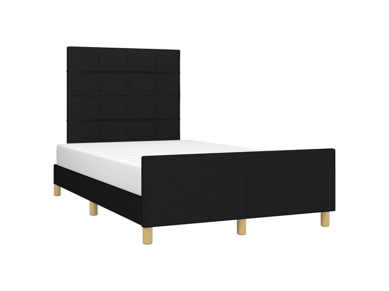  Lit double- lit adulte -  cadre de lit sans matelas noir 120x190 cm tissu  - Conforama C