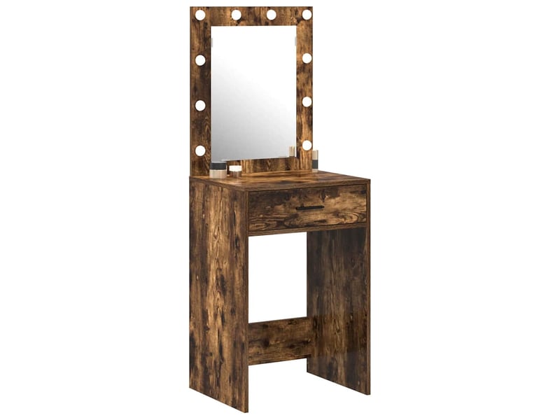 Coiffeuse, table de toilette chêne fumé 50x41x135 cm bois d'ingénierie shl95308 - Conforama C