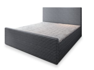 Lit avec rangement 140x200 cm <strong>MASSENO</strong> <strong></strong> coloris gris