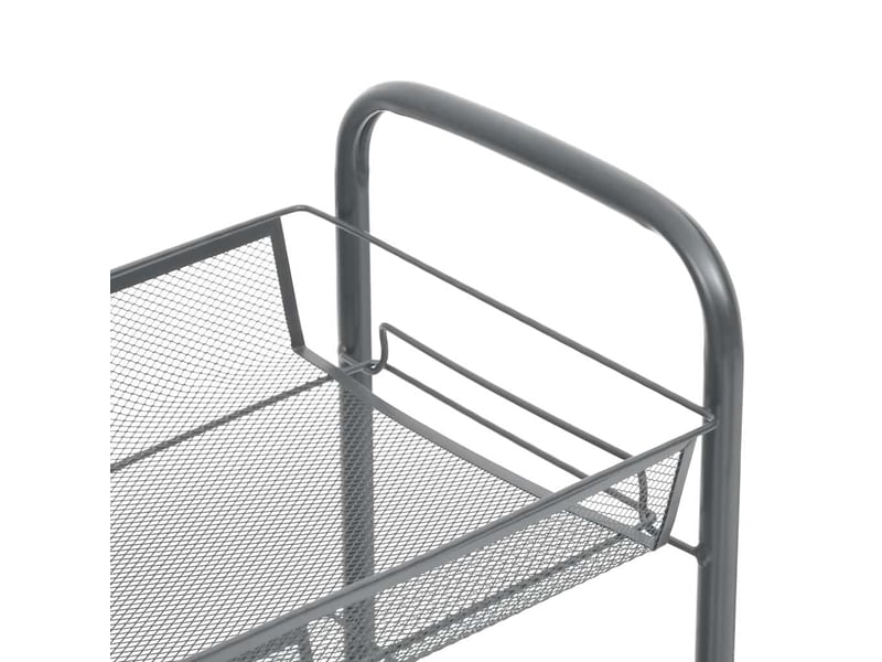 Desserte de cuisine, chariot de rangement à 3 niveaux gris 46x26x64 cm fer  - Conforama E