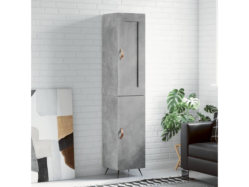  Buffet haut - bahut - meuble de rangement gris béton 34,5x34x180 cm bois d'ingénierie  - Conforama B