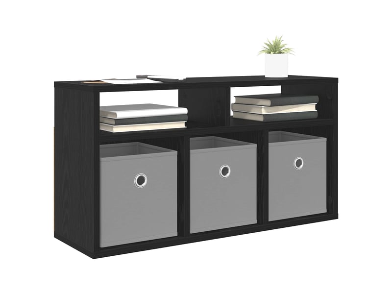 Meuble tv - basboard avec tiroir chêne noir 72 x 22,5 x 38 cm  - Conforama C