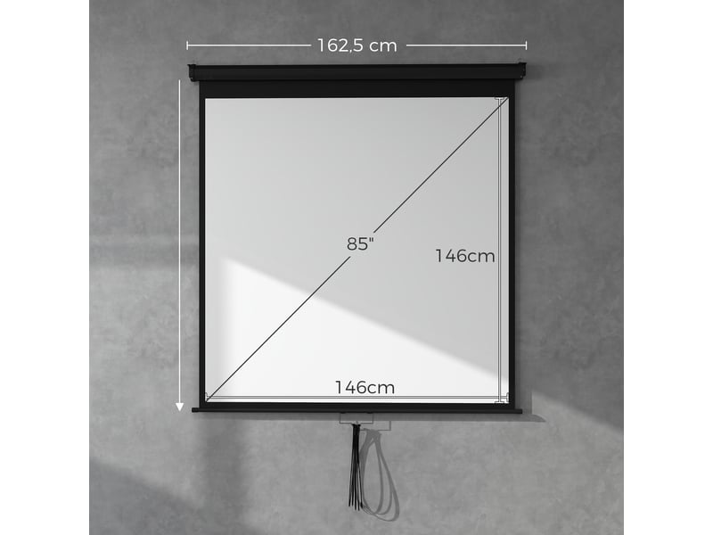 Écran de projection tv et home cinema de 85 pouces projecteur vidéo 1:1 4k hd, 146l x 146h cm  - Conforama C