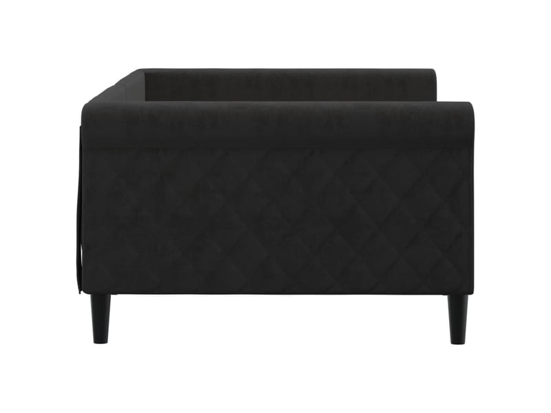  Lit simple- lit adulte -  lit de repos sans matelas noir 100x200 cm velours  - Conforama C