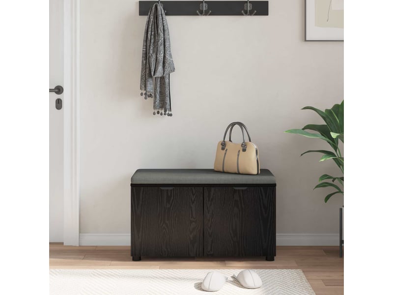  Banc d'entrée, banc interieur avec coussin chêne noir 80x38x46 cm shl76400  - Conforama D
