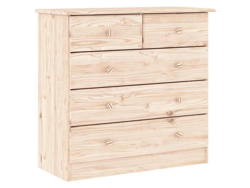  Commode chambre adulte, armoire à tiroirs alta 77x35x73 cm bois massif de pin  - Conforama A