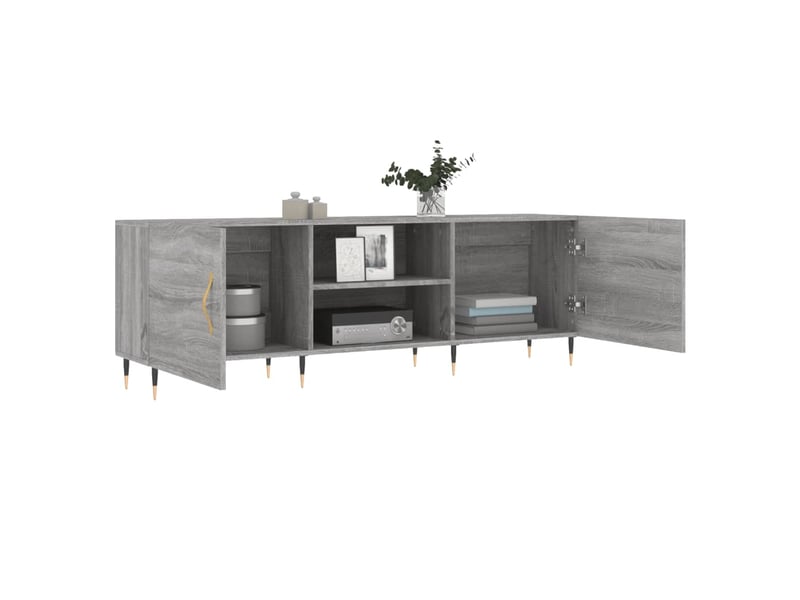  Meuble tv - banc tv - meuble de rangement sonoma gris 150x30x50 cm bois d'ingénierie  - Conforama D
