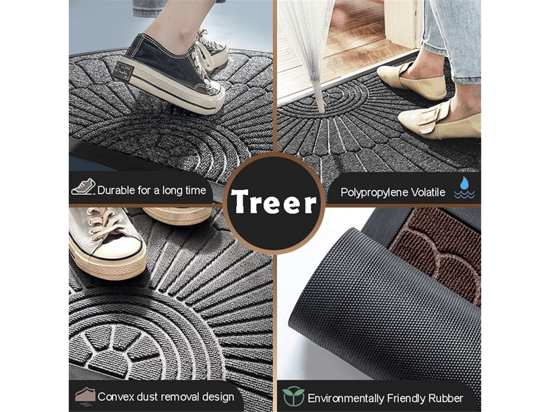  Tapis de porte demi-rond, doux antidérapant tapis entrée intérieur lavable tapis paillasson pour entrée de la cuisine, couloir, d'entree (50 * 80cm)  - Conforama D