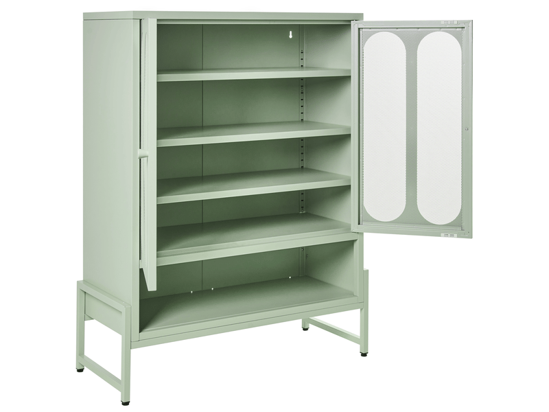 Commode 2 portes soletta métal vert menthe - Conforama D