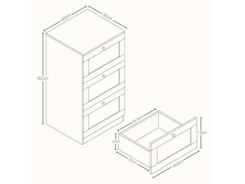  Table de chevet altino 2 tiroirs, commode de nuit, chambre, set de 2, 53x40x36cm, blanc 3332172 - Conforama D