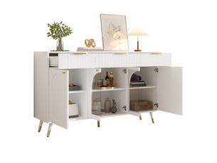 Buffet 4 porte(s) 3 tiroir(s) MODFU - 140 cm coloris blanc