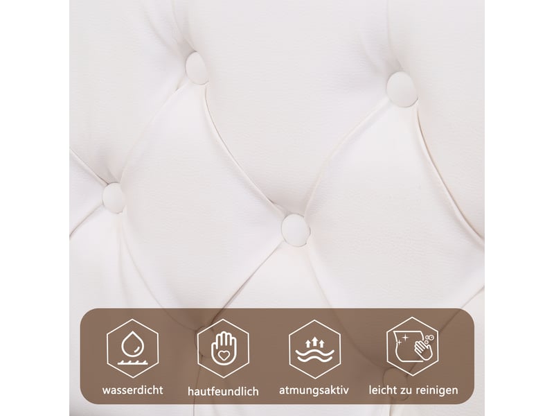 Lit coffre 180x200 blanc, lit capitonné avec éclairage led et sommier à lattes, lit fonctionnel adulte en pu. - Conforama E