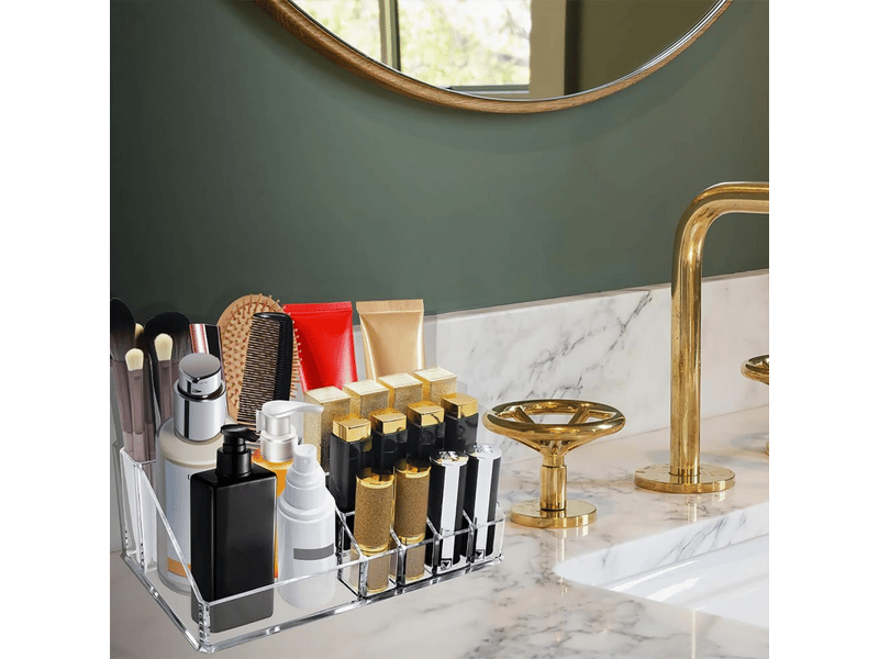  Organisateur maquillage, vitrine rangement cosmétique avec 16 cections pour rouge à lèvres, pinceau maquillage  - Conforama B