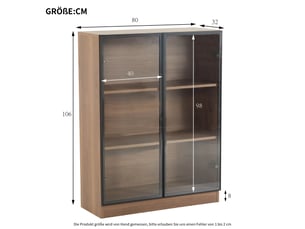Vitrine coloris naturel <strong></strong> <strong></strong> - x106 cm