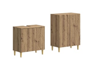Ensemble de 2 meubles de salle de bain delft chêne artisanal cf63111