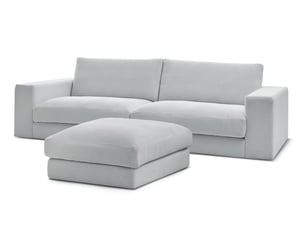Canapé droit fixe BOBOCHIC LEONARD 4 places Velours gris