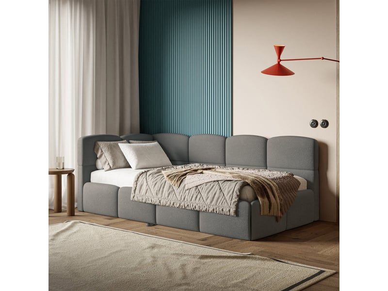  Selsey cloudy - lit rembourré - 170x185 cm - chenille gris foncé - côté gauche Cloudy - Conforama C