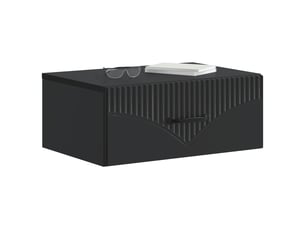 Table de chevet - cabinet de chevet - table de nuit mural avec tiroir noir 49 x 34,5 x 20 cm