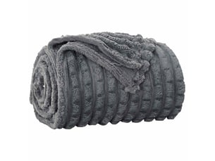 Couverture jetée de canapé gris foncé 200x150 cm 0.78 kg toison
