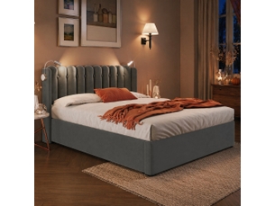 Lit avec rangement 140x200 cm CRAVDOM   coloris gris