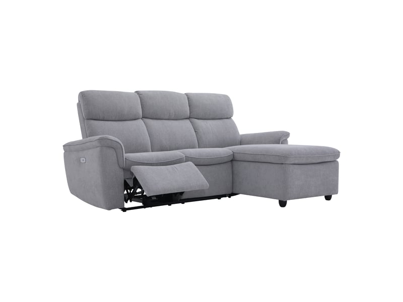 Canapé d'angle gris relax électrique 3 p  - Conforama L
