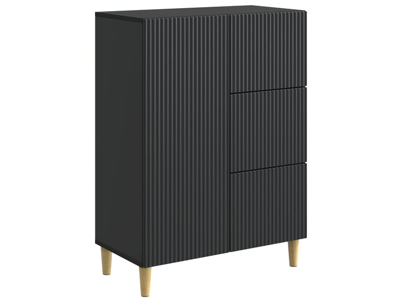 Buffet - bahut - meuble de rangement avec tiroir noir 66 x 34,5 x 90 cm bois d'ingénierie - Conforama A
