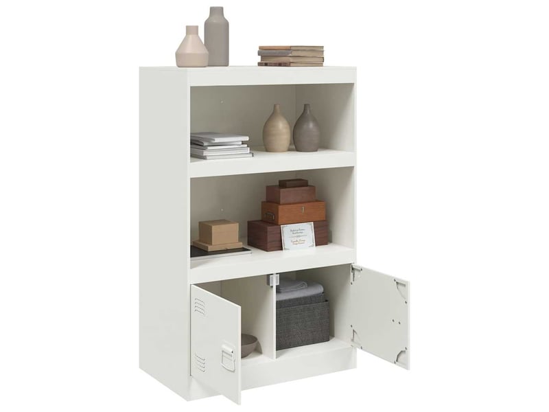  Buffet - bahut - meuble de rangement blanc 67x39x107 cm acier  - Conforama D