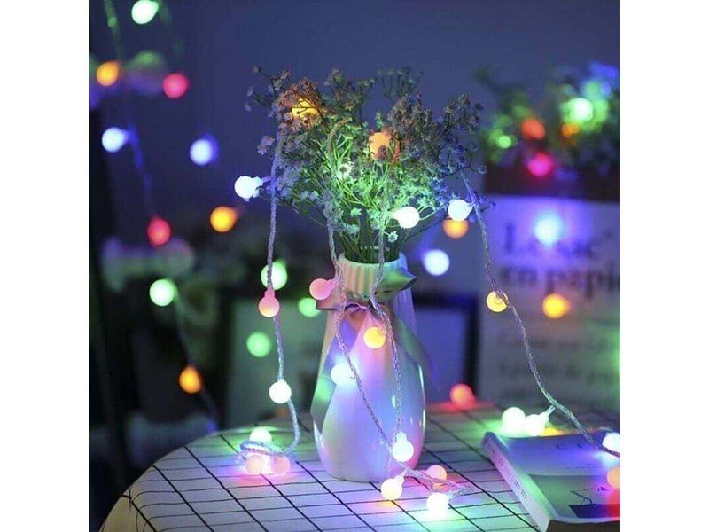  Guirlande lumineuse 100 led couleur 13m, guirlande lumineuse extérieure avec prise, 8 modes et fonction mémoire  - Conforama C