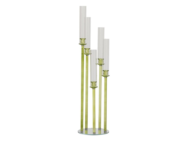  Chandelier 5 tiges en cristal wendy 120cm vert  - Conforama A